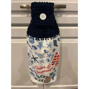 Crochet Top Kitchen Towel- Seas & Greetings